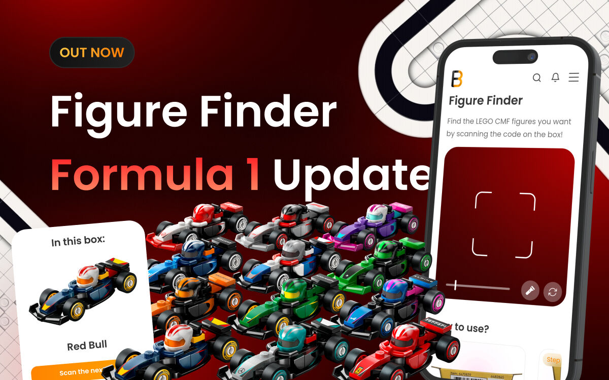 Falconbricks Figure Finder F1 Update: Scan LEGO F1 Collectible Race Cars Codes
