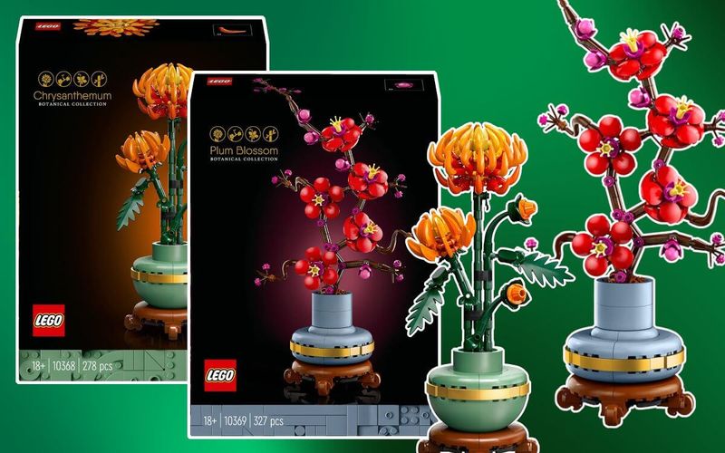 LEGO Icons Botanical Collection 10368 Chrysanthemum and 10369 Plum Blossom revealed