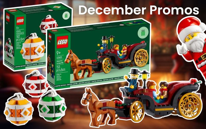 LEGO 40603 Wintertime Carriage Ride & 40604 Christmas Decor December GWPs