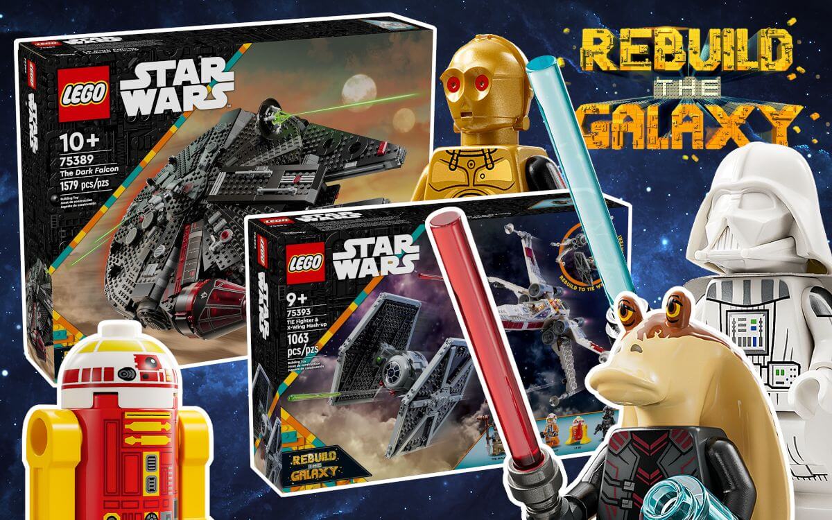 LEGO Star Wars Rebuild the Galaxy 75389 The Dark Falcon & 75393 TIE Fighter vs X-Wing Mashup revealed
