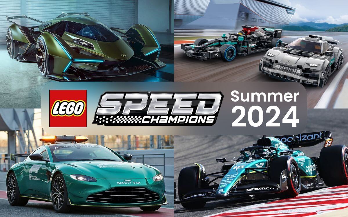 LEGO Speed Champions Summer 2024 preview: Aston Martin F1 Safety Car, AMR23 & Lambo V12 Vision GT