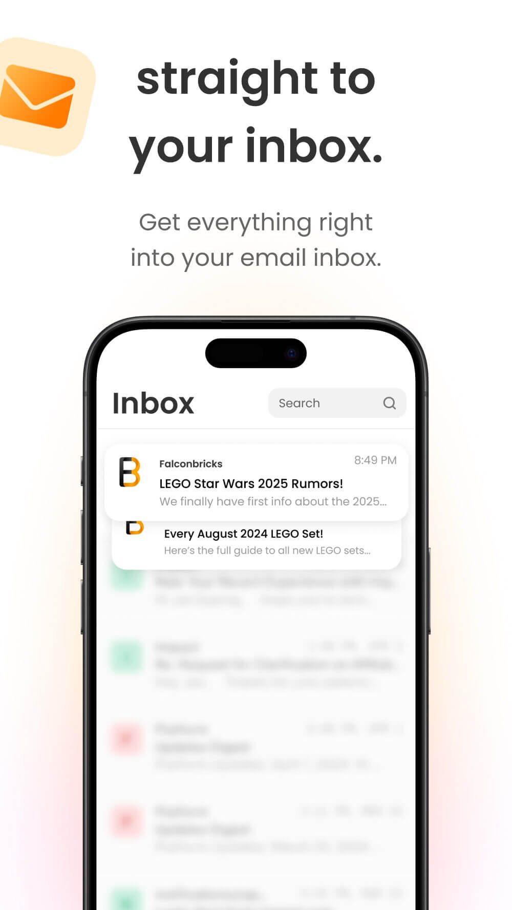 Falconbricks Newsletter screenshot: Everything right to your inbox