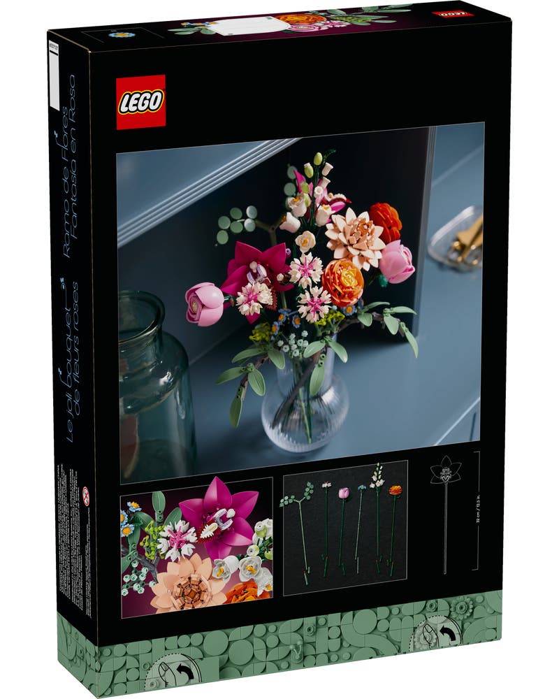 LEGO The Botanical Collection 10342 Pretty Pink Flower Bouquet box back