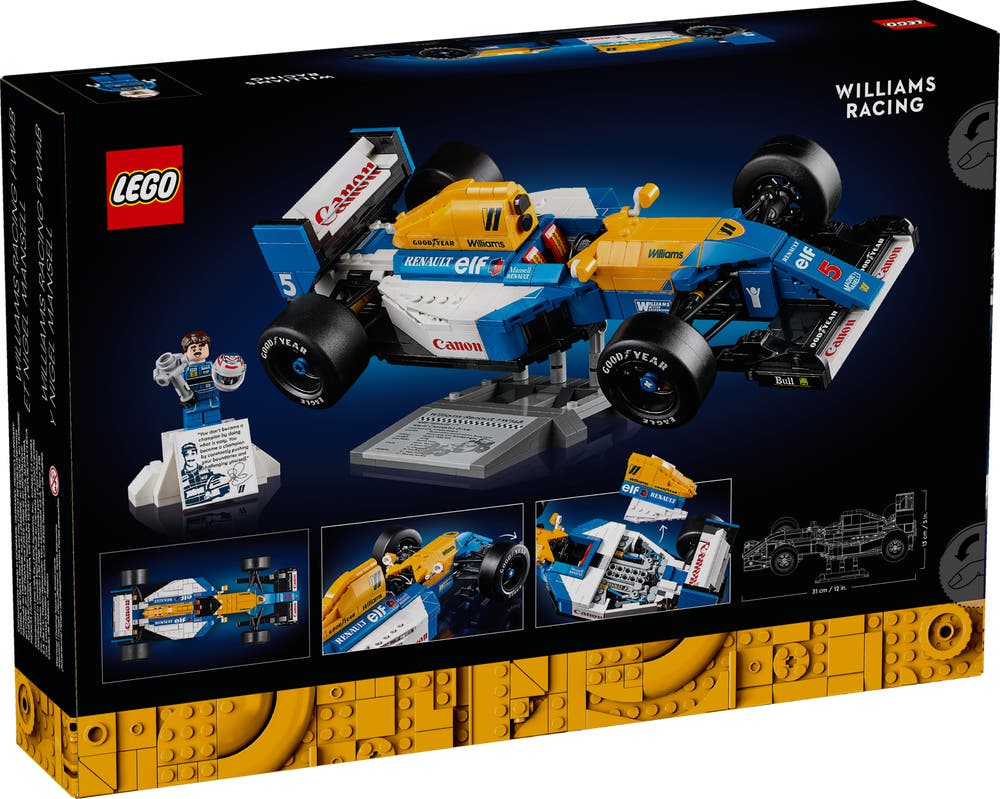 LEGO Icons 10353 Williams Racing FW14B & Nigel Mansell box back