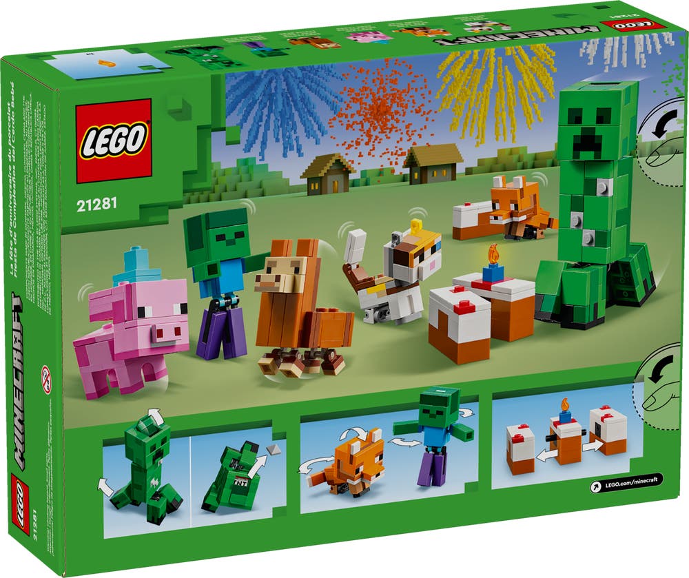 LEGO Minecraft 21281 Baby Pig's Birthday Celebration box back