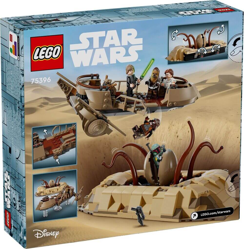 LEGO Star Wars 75396 Desert Skiff & Sarlacc Pit box back
