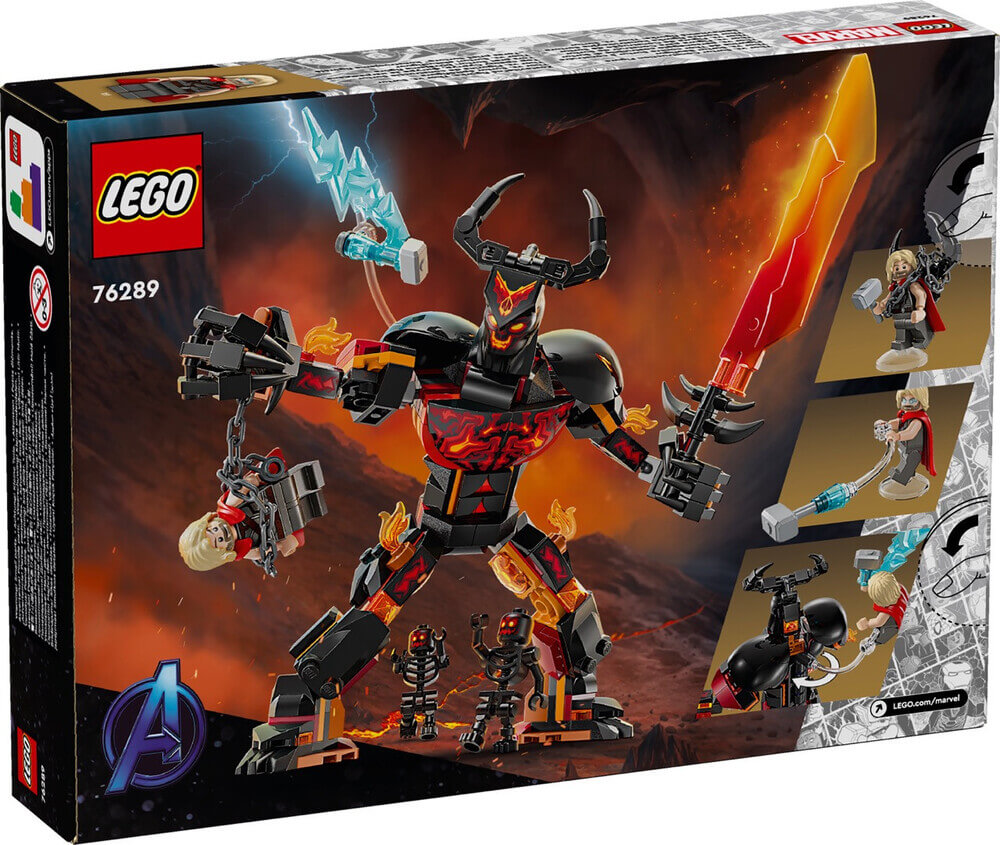 LEGO Marvel 76289 Thor vs. Surtur Construction Figure box back
