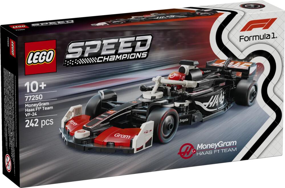 LEGO Speed Champions 77250 MoneyGram Haas F1 Team VF-24 box front