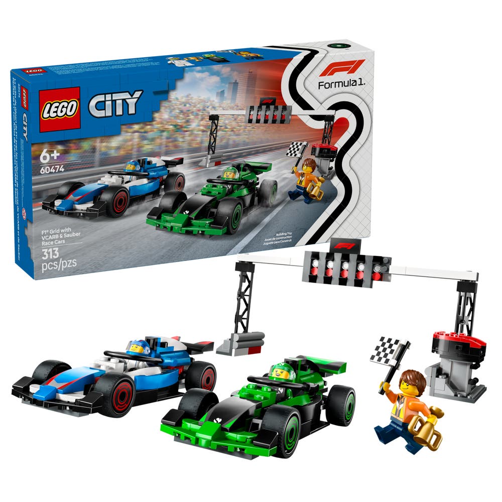 LEGO City 60474 F1 Grid with VCARB & Sauber Race Cars