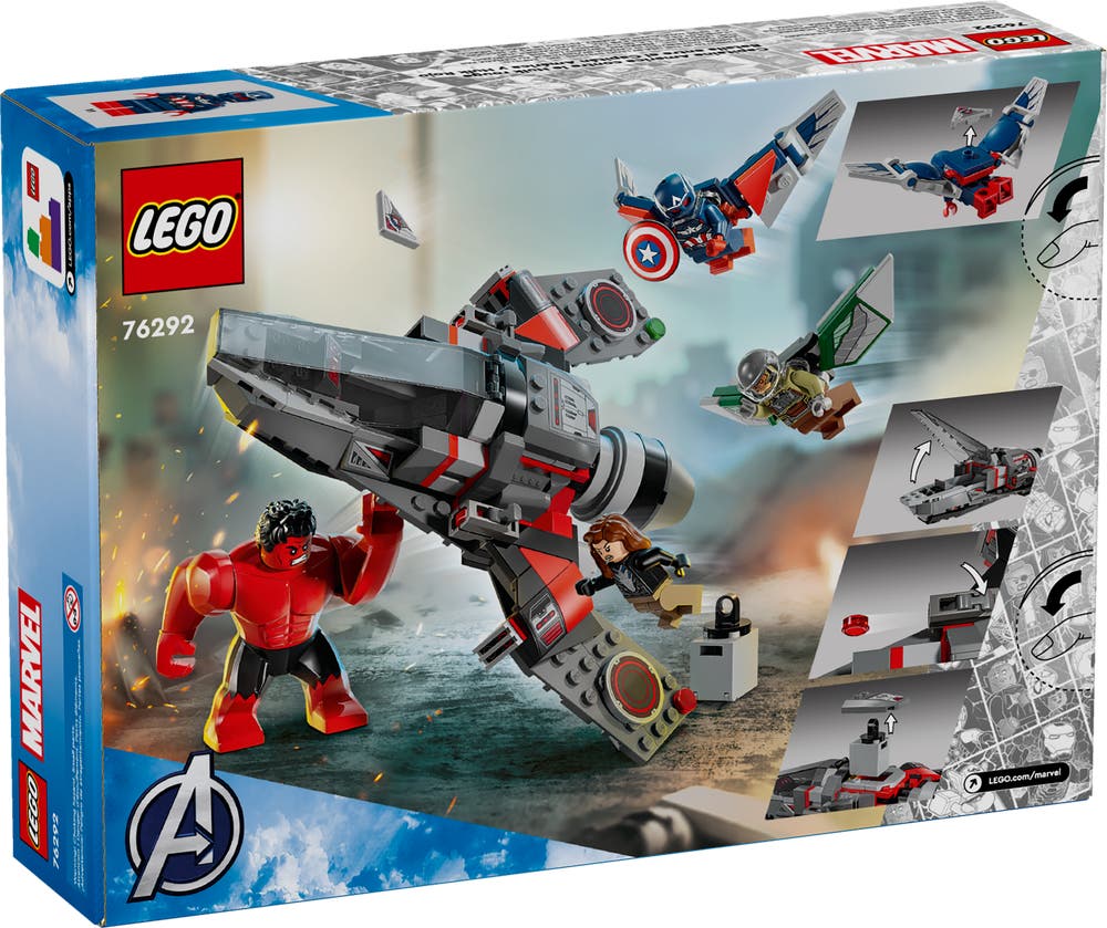 LEGO Marvel 76292 Captain America vs. Red Hulk Battle box back