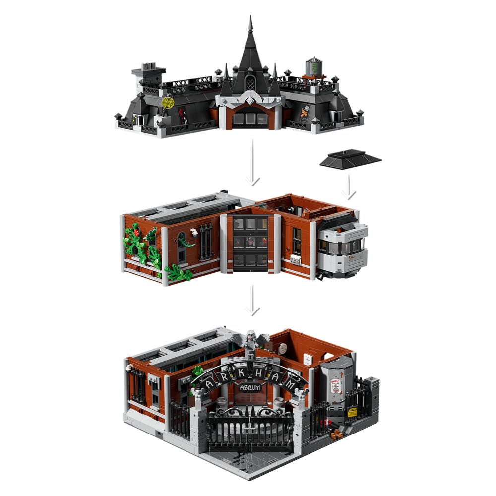 LEGO Batman 76300 Arkham Asylum sections