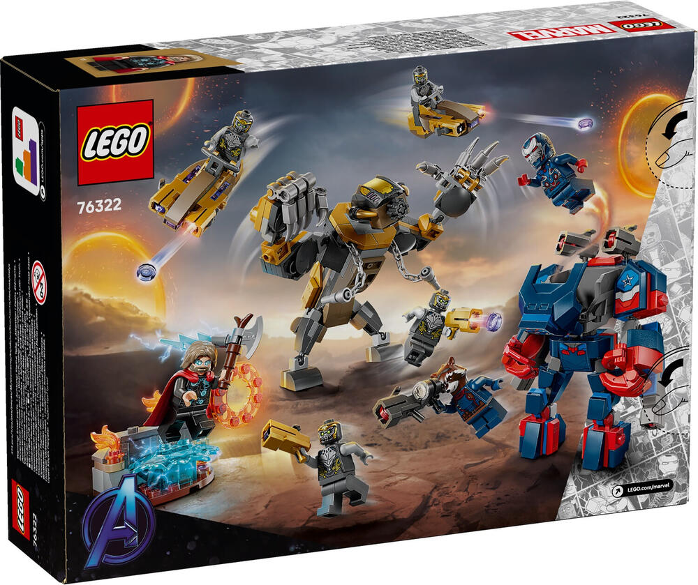 LEGO Marvel 76322 Avengers: Endgame Thor vs. Chitauri box back